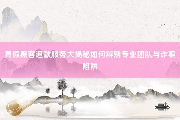 真假黑客追款服务大揭秘如何辨别专业团队与诈骗陷阱