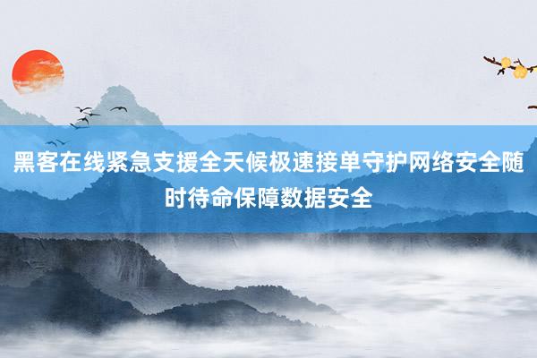 黑客在线紧急支援全天候极速接单守护网络安全随时待命保障数据安全