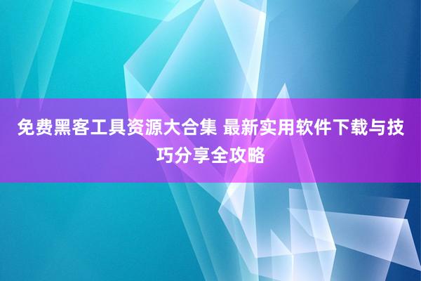 免费黑客工具资源大合集 最新实用软件下载与技巧分享全攻略