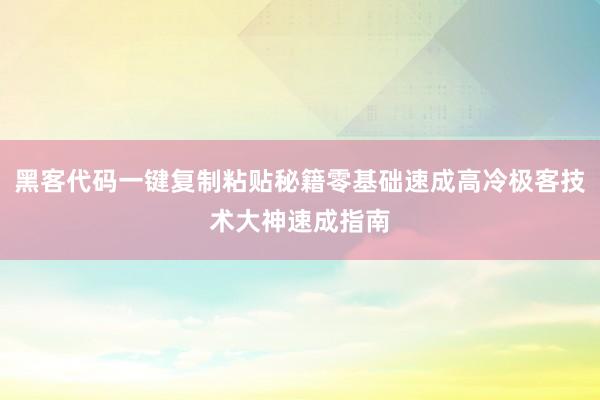 黑客代码一键复制粘贴秘籍零基础速成高冷极客技术大神速成指南