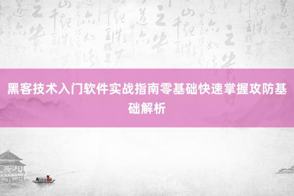 黑客技术入门软件实战指南零基础快速掌握攻防基础解析